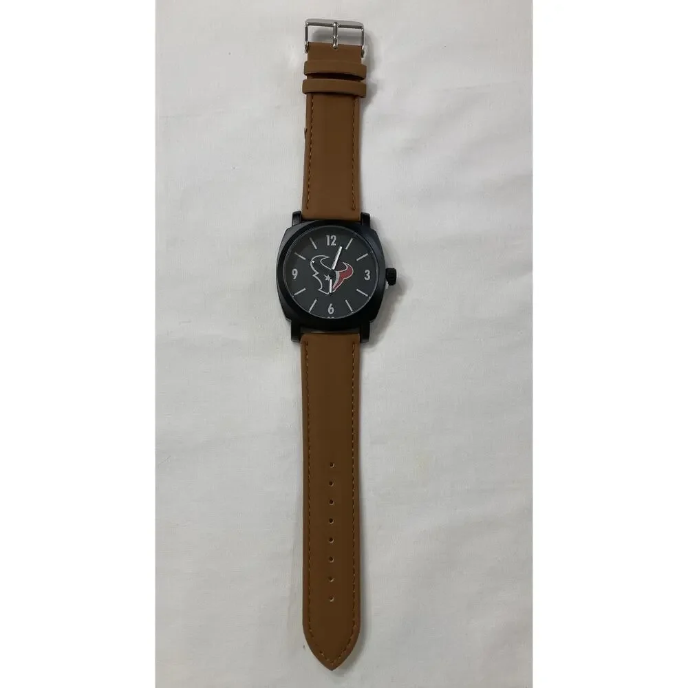 Houston Texans Men's Sparo The Knight Series Brown Leather Strap Watch